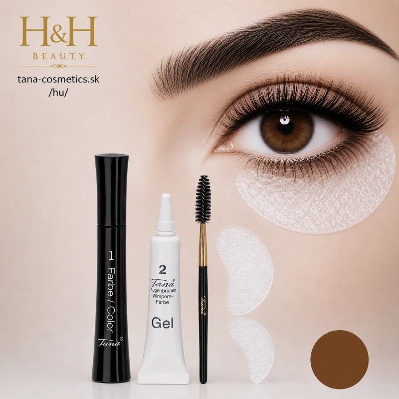 TANA-COSMETICS COLOR EASY SZEMPILLA ÉS SZEMÖLDŐKFESTÉK BARNA / kb 30 alkalmazásra/