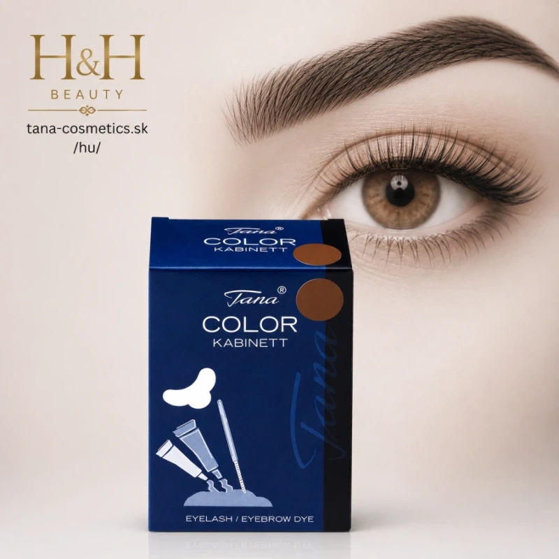 TANA-COSMETICS COLOR TARTÓS SZEMÖLDÖK ÉS SZEMPILLAFESTÉK KABIN BARNA kb 100 festés 2